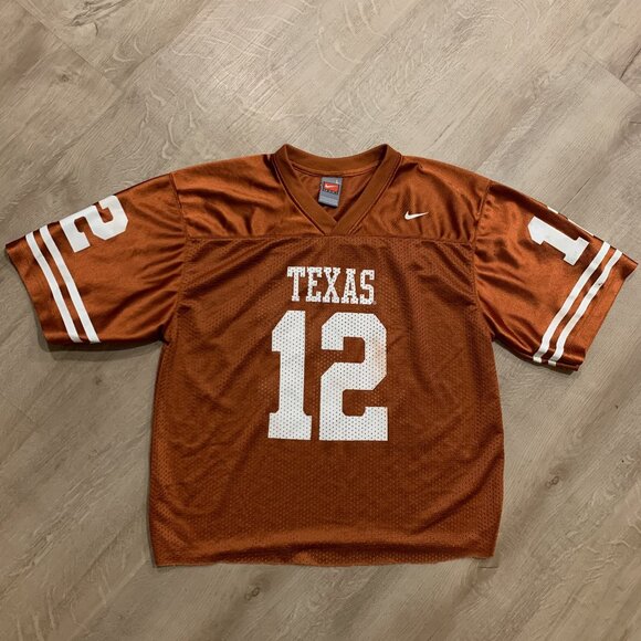 Y2K Nike Team Texas Longhorns #12 Football Jersey Womens Medium Crop Top Vintage - Picture 1 of 8
